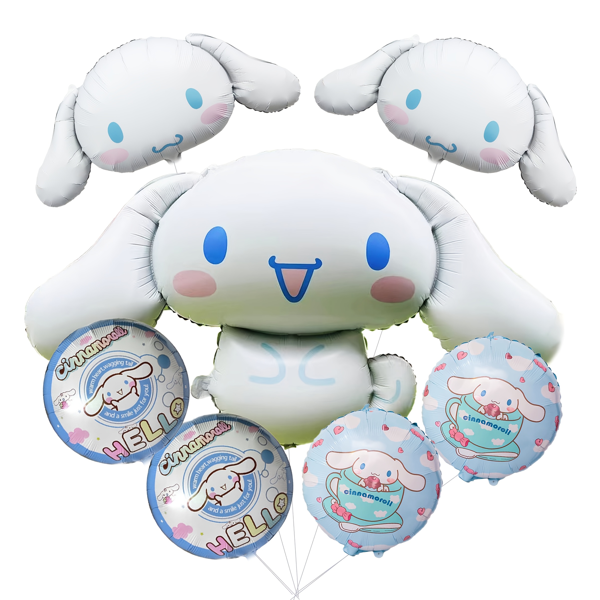 Image of Set Of 7 Series Cute Cartoon Aluminum Foil Balloons Featuring Cinnamoroll, Perfect For Photography Props And A Atmosphere In Setting
