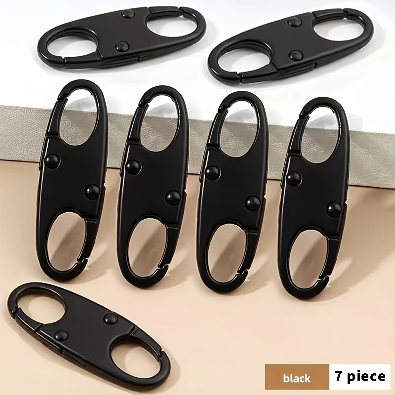 TEMU 7pcs Anti-theft Zipper Pulls - Secure Zipper Closure, Durable Metal Construction, Suitable For On Bags, Jackets, Backpacks - Black, Bag Zipper