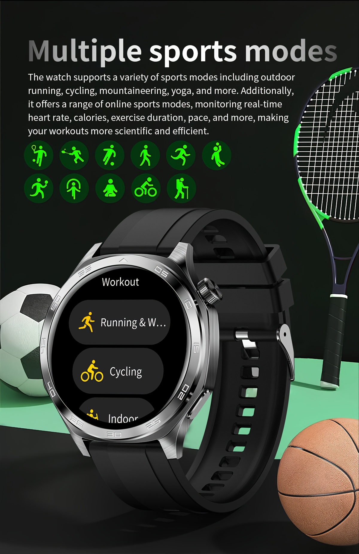 smart watch with flashlight 1 96 amoled high refresh rate   health monitoring 100 sports   ios   compatible Product details 9