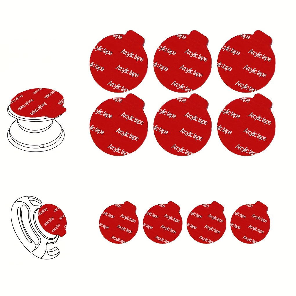 Image of 10pcs Double-sided Adhesive Sticky Pads For Phone Grip And Stand Base /magnet Cell Phone Stand/finger Ring Holder/collapsible Grip Mount- Compatible With Plastic Surfaces.1.38''/6pcs&1''/4pcs