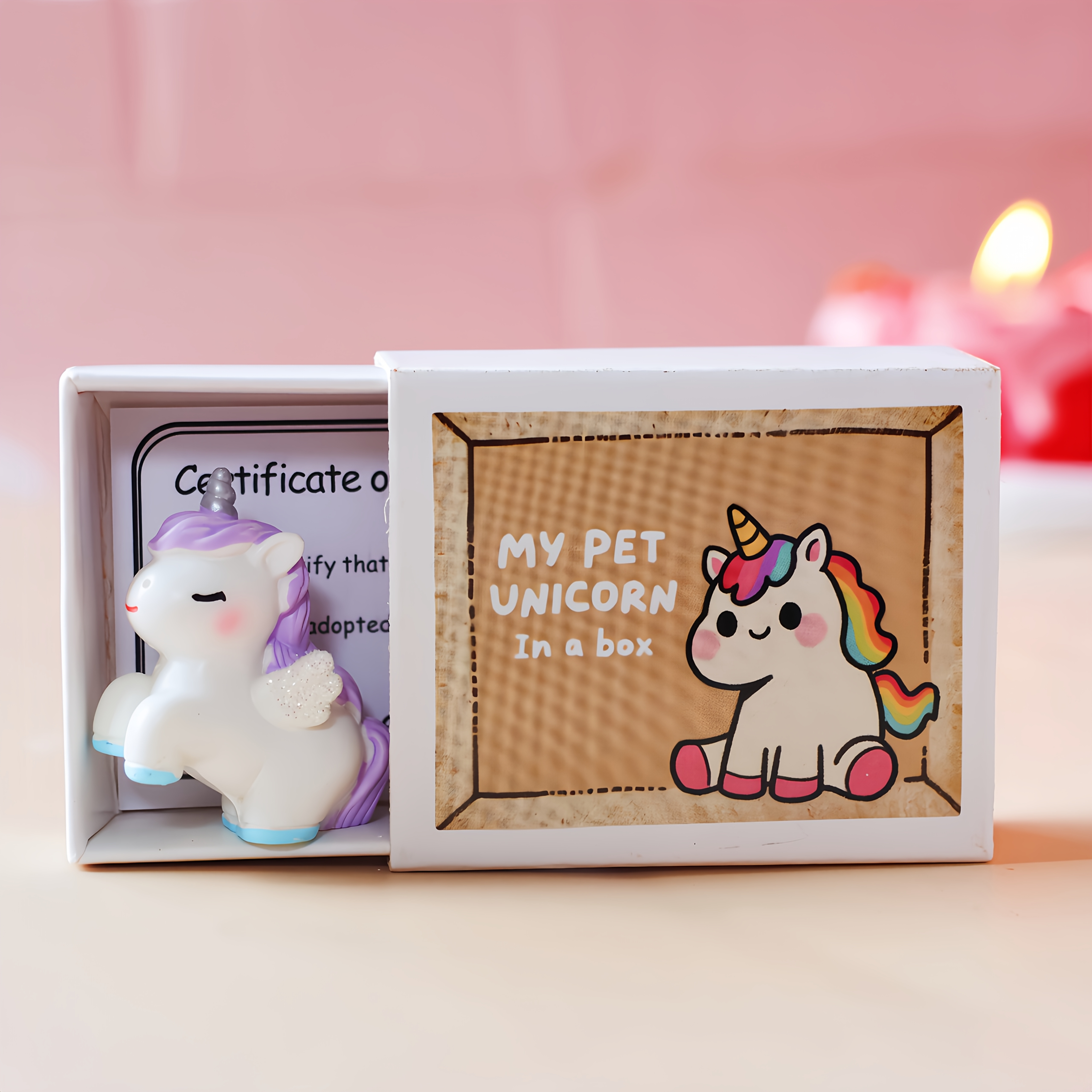 TEMU Charming Surprise Cute Unicorn Gift Box With Card | Fun Gift For Holidays And Parties | Novelty Present For , Keepsake For Birthdays,