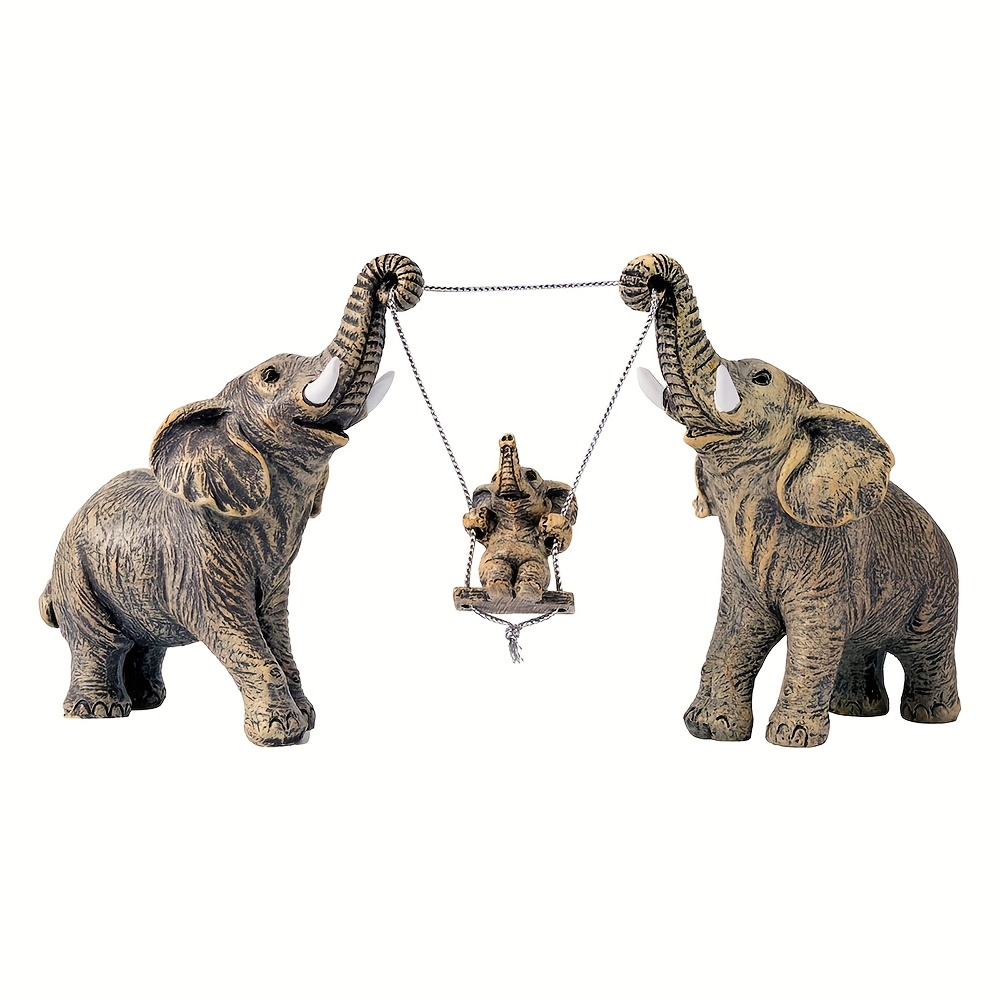 Image of Cute Elephant Statue Ornaments, Mother And Child , , Suitable For Living Room, Bedroom, Office Or Desktop Decoration, Home Decor