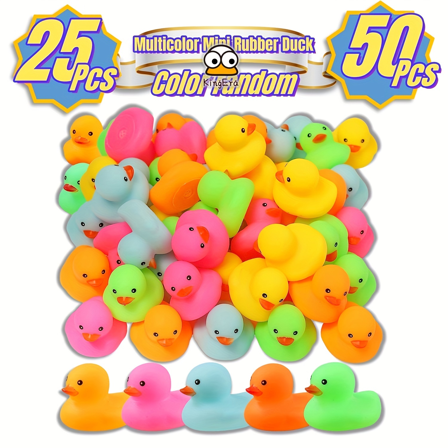 

20/50pcs Multicolor Mini Rubber Duck Bath Toy Colored Little Ducks