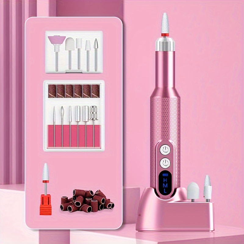 TEMU Cordless Electric Nail File, Professional Nail Drill Kit For Acrylic, Gel Nails, Manicure Pedicure Polishing Shape Tools Design For Use