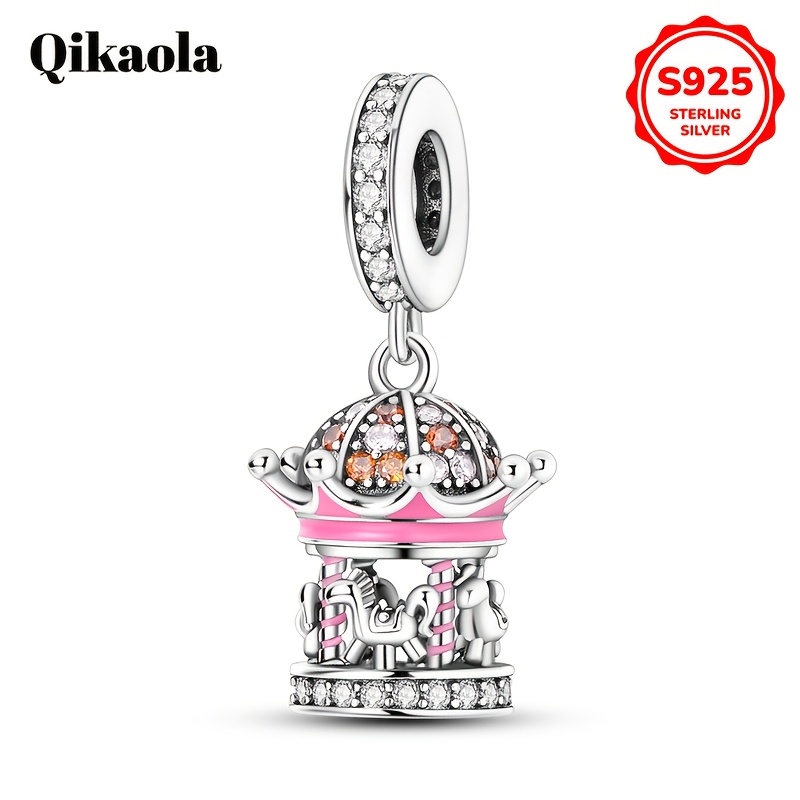 

1pc 925 Pure Silvery Women' Pendant Beads Suitable For Original Bracelet Necklace Making Gift For Girls Silvery Weight 3g, Qikaola