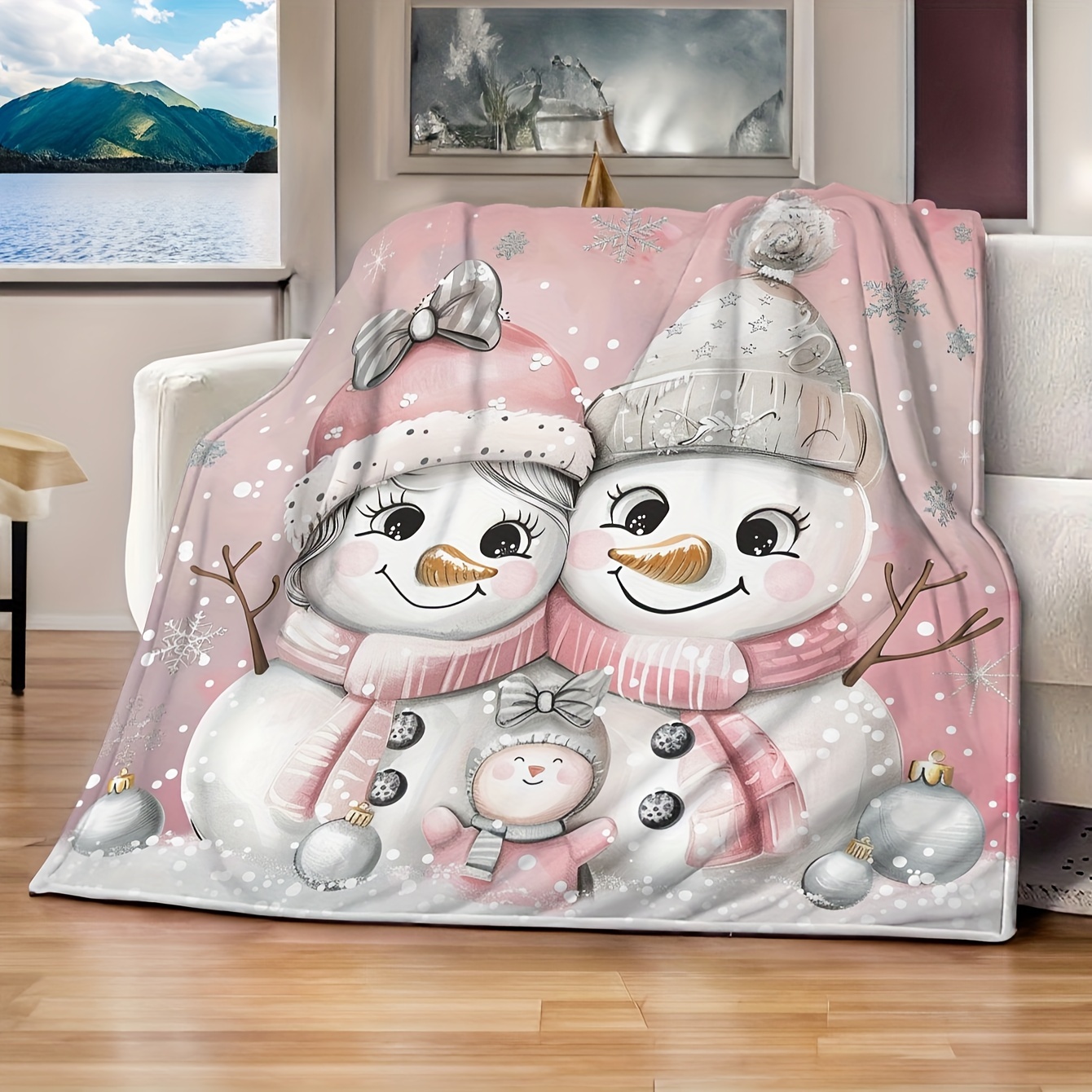 

Christmas Snowman Pattern Flannel Blanket – , , , – Decor – & Accessory – Knitted Bedding – Blanket – 1pc
