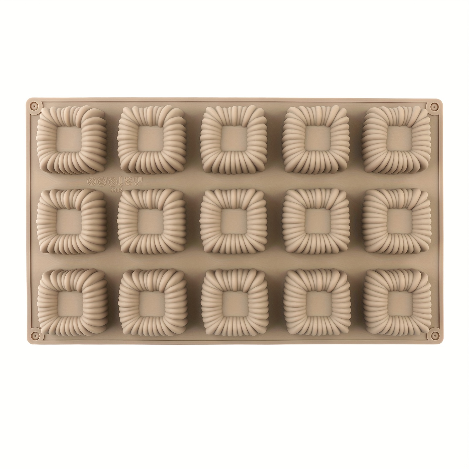 1pack Silicone Mousse Square Mold, Thick Mousse Dessert Silicone Mold, Non Stick Design Used To Make Baking, Cakes, Candies, , Puddings, Mousse