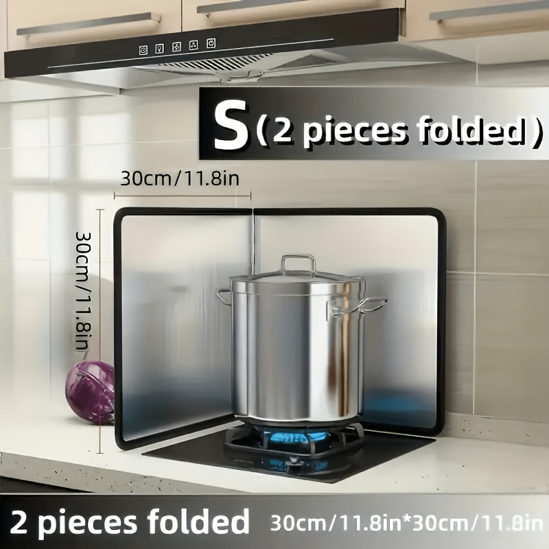 TEMU Premium 403 Stainless Steel Splatter Guard - Double-layer Foldable Design, Smoke And Oil Resistant, Easy To Clean. The Gift For Mother's Day And
