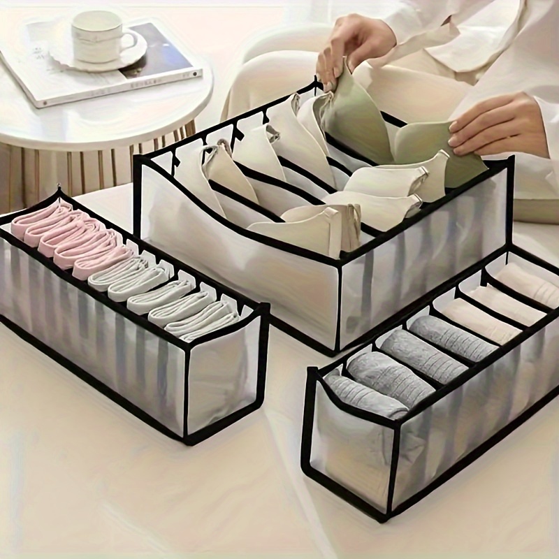 

3pcs Underwear Storage Box Socks Panties Home Closet Underwear Compartment Drawer-style Finishing Box