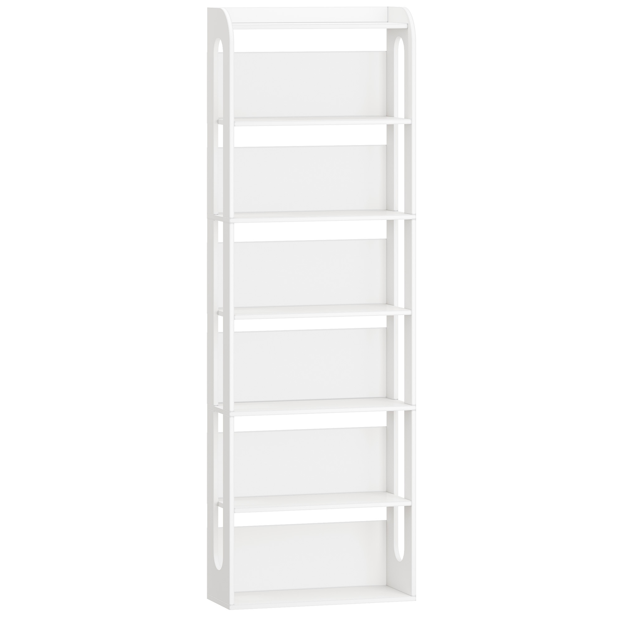 Image of 7-tier Wooden Bookshelf, Ideal For Books, Suitable For Bedroom, Living Room, And Study, Dimensions 24 X 60 X 182 Cm In White