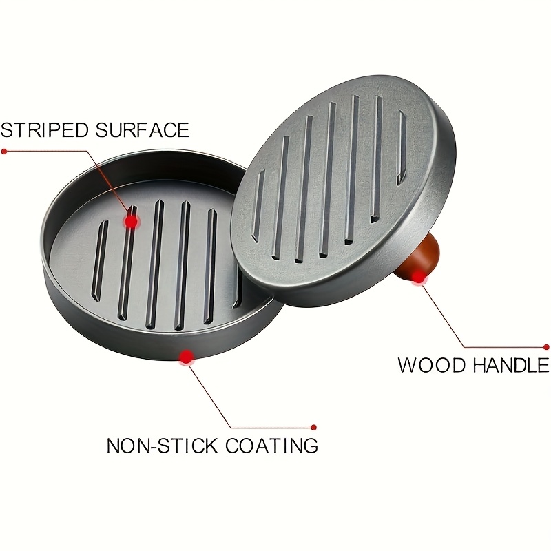 Molde manual para hamburguesas de aleación resistente, prensa de carne redonda, ideal para restaurantes, asados, uso comercial y para empanadas, pasteles y dumplings
