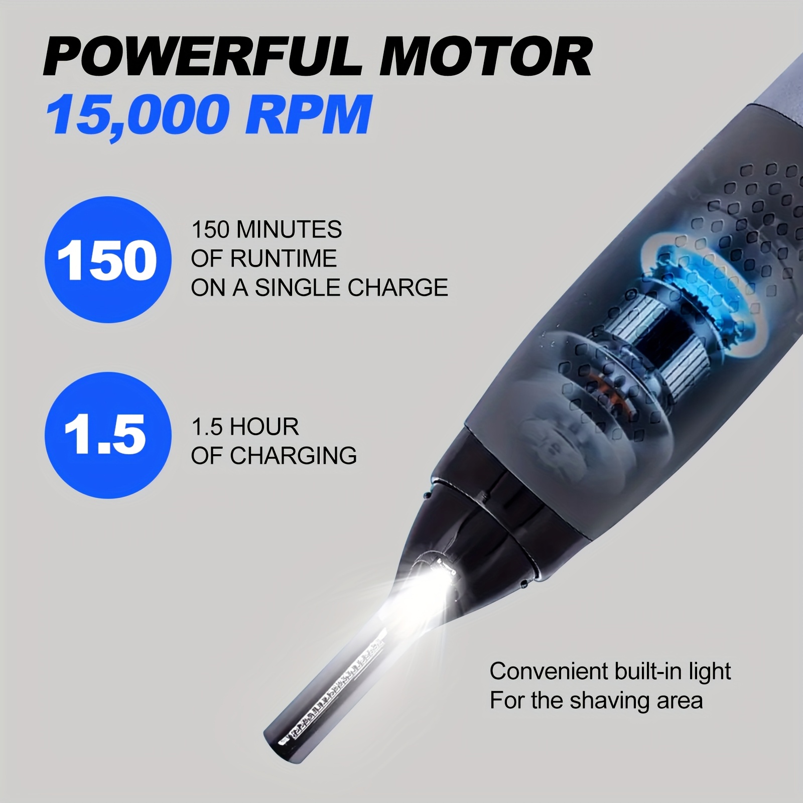 Electric Eyebrow Razor for Men | Rechargeable Facial Hair Shaver with Sharp Blade for Eyebrows, Sideburns, Nose and Ear Hair, USB Charging, ≤36V, Battery - Conduroma