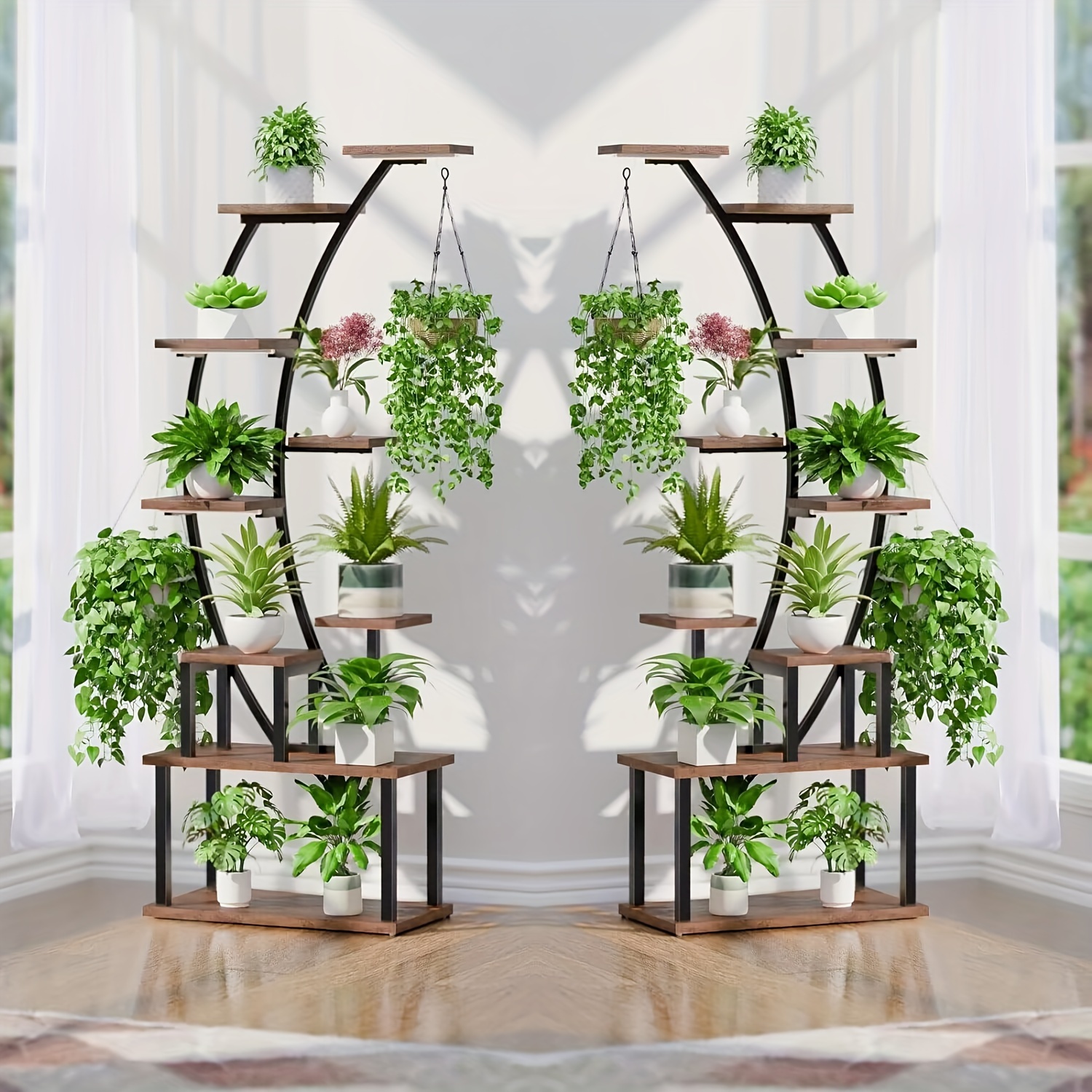 

2pcs 9- Metal Stand - -saving For Multiple Plants, , And - Display Shelves For Gardening