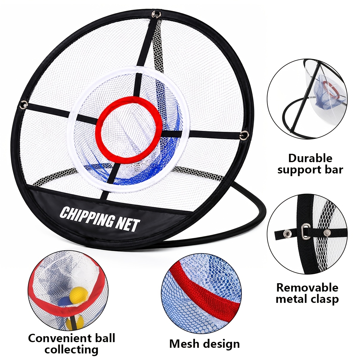 Golf Chipping Net Set with Dual-Color Mats and Practice Balls