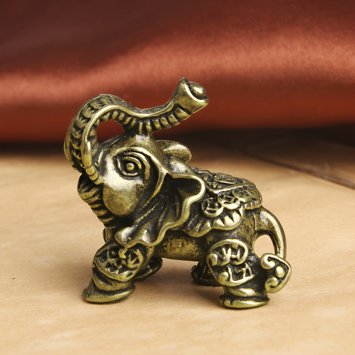 1pc/2pcs/3pcs/4pcs Pure Brass Vintage-finished Desktop Ornaments Home Decorations Literary Play Tea Pet Old Bronze