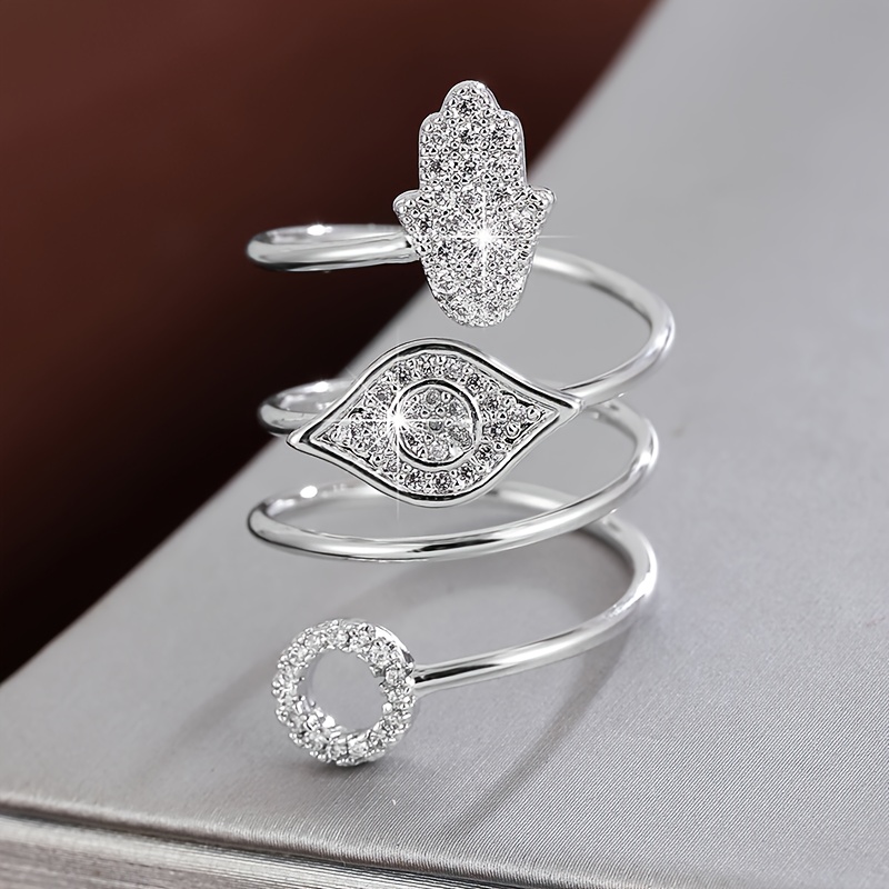 TEMU 1 Trendy Palm Synthetic Synthetic Zirconia Women's Ring