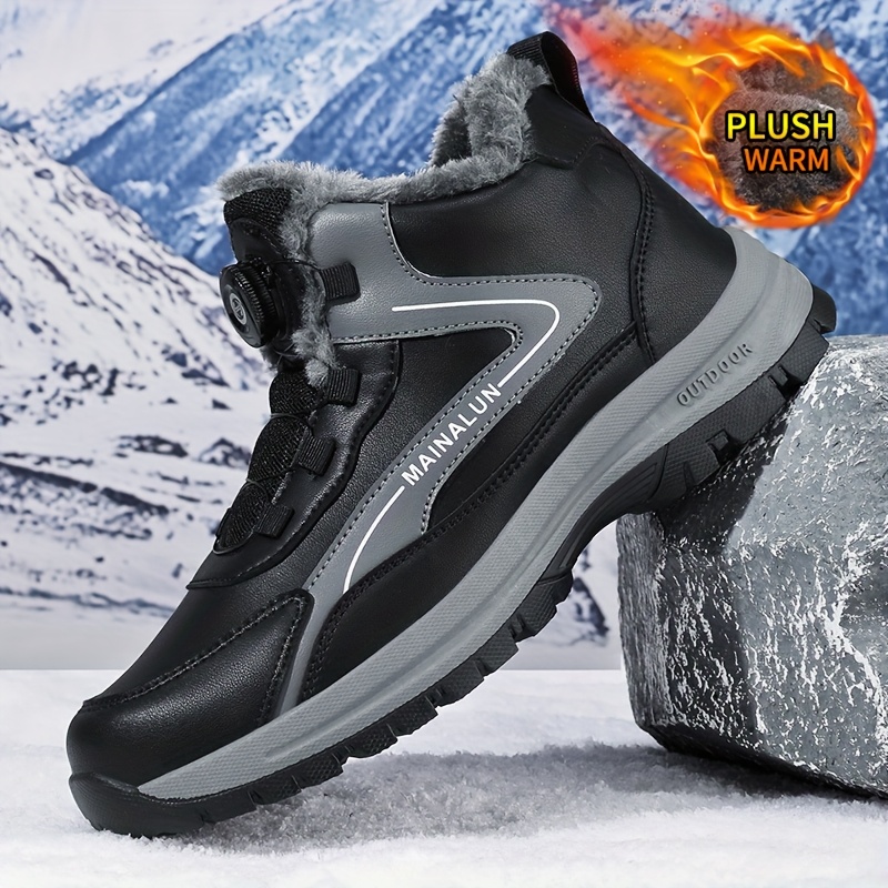 2pcs Men's Winter Warm Casual Snow Sports Shoes