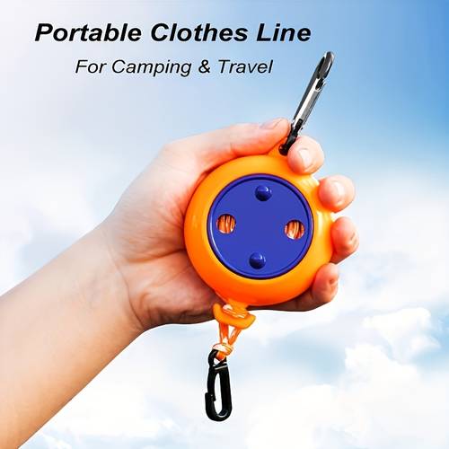 portable adjustable clothesline with 10m heavy duty extendable drying rope extendable to 10m length suitable for indoor outdoor camping travel balcony use nylon laundry line for rv drying needs