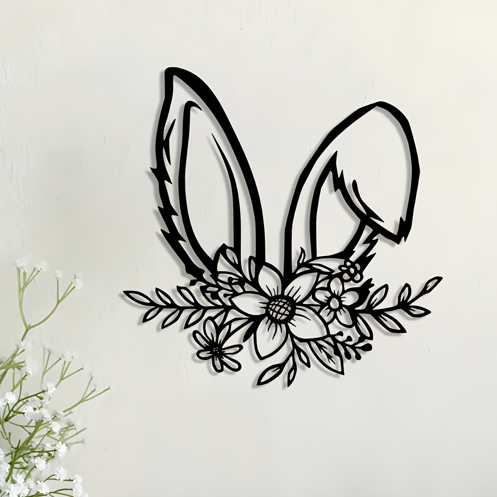 

Room Decor 1pc Iron Floral Metal Wall Art, Rustic Home Decor, Indoor/outdoor Hanging Sign For Living Room, Bedroom, Garden, Patio, Gift Idea