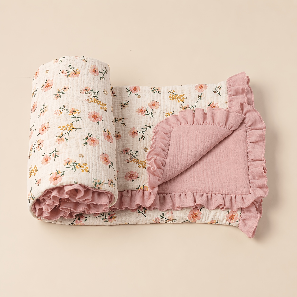 TEMU 1pc Gauze Newborn Swaddle, Soft And Breathable Newborn Swaddle Wrap, Suitable For Newborns, Infant Wrapping, Stroller Cover, And Nursery Blanket