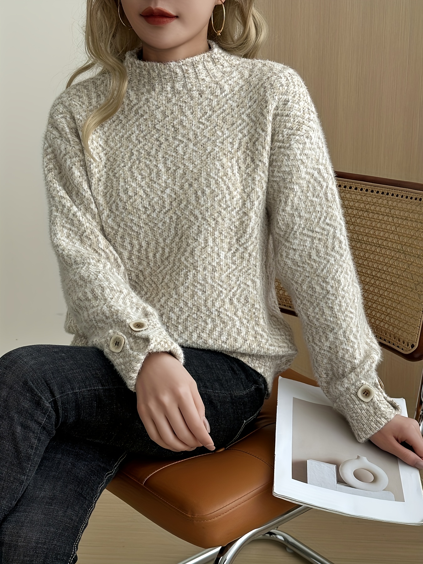 weicher chenille pullover damen dicker lockerer Temu Germany