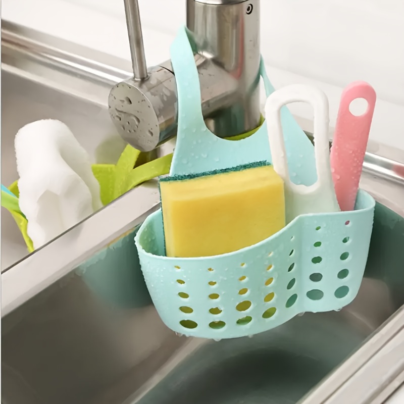 1pc adjustable   sink caddy kitchen organizer for sponges brushes soaps with drainage details 3