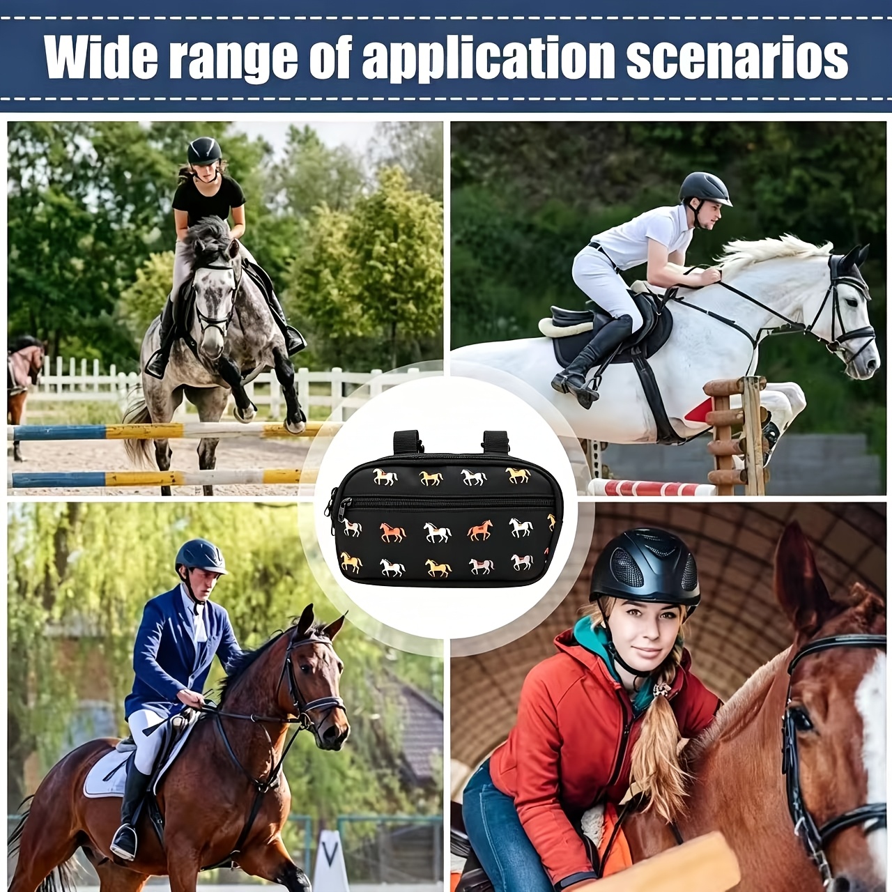 TEMU Sac de selle, sac de selle western et d', à 2 poches, sac de selle pour téléphone et clés
