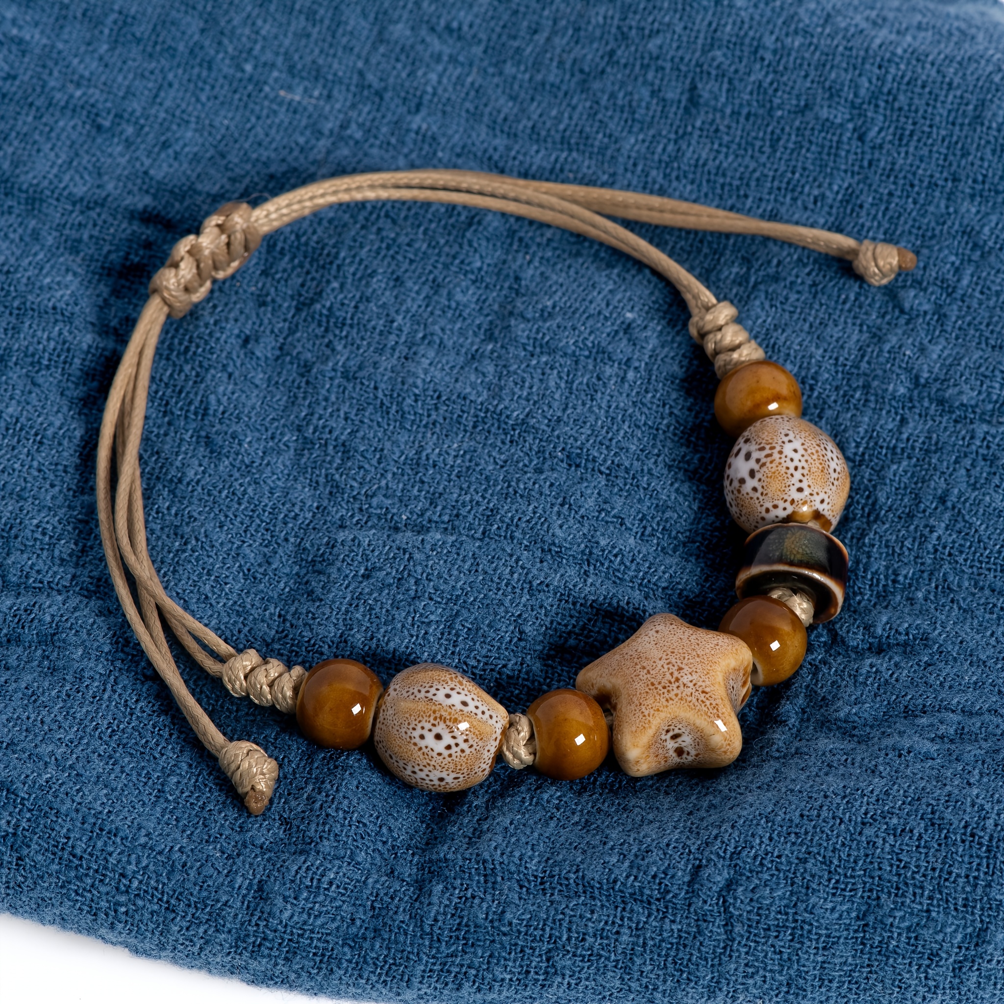 Star Claw Ceramic Bracelet Adjustable Boho Ethnic Jewelry Unique Gift for Women