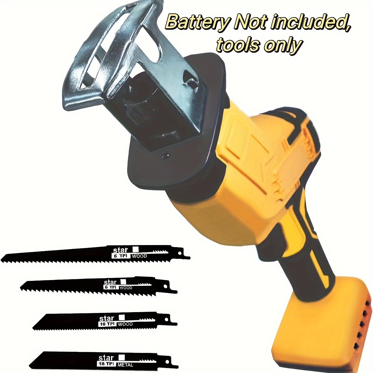 

Reciprocating Saw Compatible Dewalt 20v Battery, Saw, 0-3500spm , , 4 Saw Blades Kit For Wood/metal/pvc Cutting, Tool (battery Not Included)