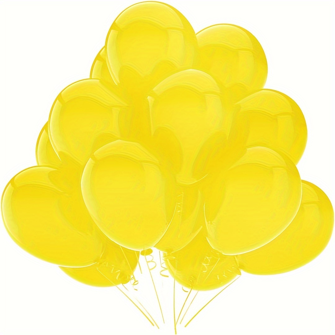 

50pcs-yellow Balloon, Latex Party Balloon, Round Helium Balloon For Birthday Wedding Shower Sunflower Bee Theme Party Decoration