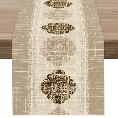 1 vertical print table runner classical geometric style latest summer table runner versatile printed polyester tablecloth table runner kitchen supplies kitchen and home home decor home goods home decoration