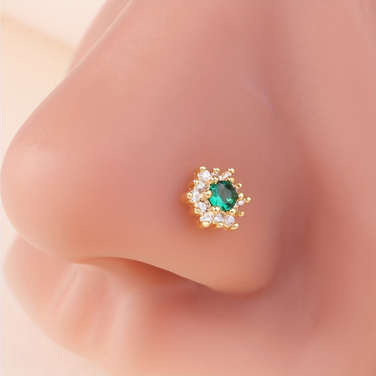 1pc Nose Stud L Shaped Cz Nose Rings Stud For Women Nose Screw Nose Piercing Stud Nostril Jewelry