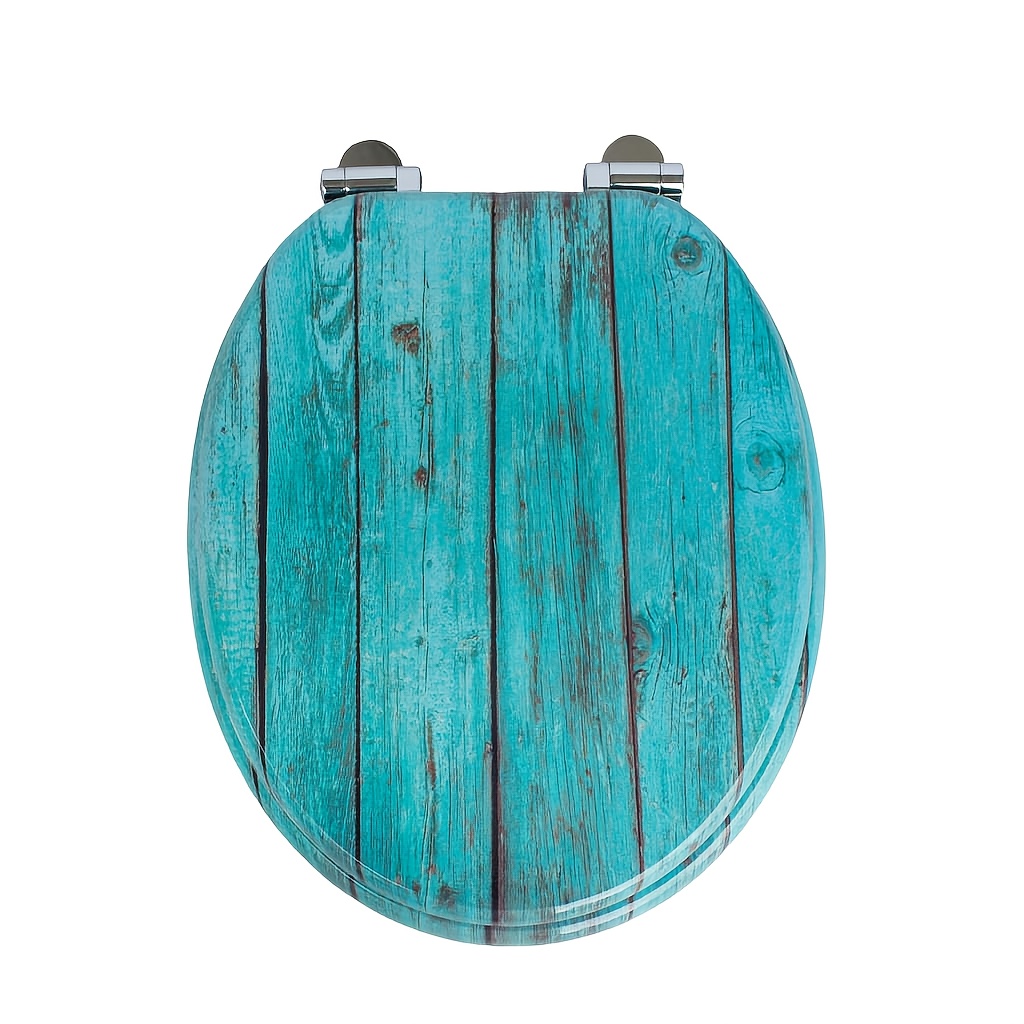 Sainos Mdf Toilet Seat, Soft Close Mechanism Toilet Lid, O-shaped Toilet Seat, Adjustable Alloy Hinges Prevent Rusting, 150kg Load Capacity