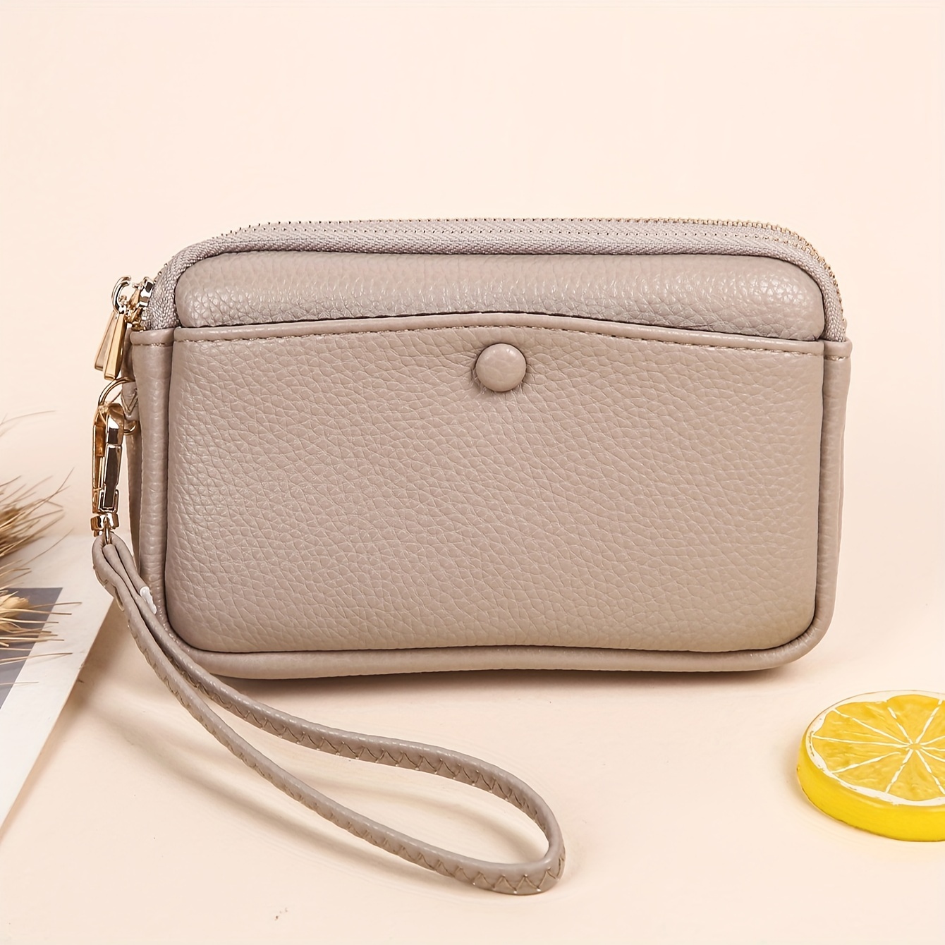 Fashion Easy Double Zipper Phone Pouch Handbag Coin Purse