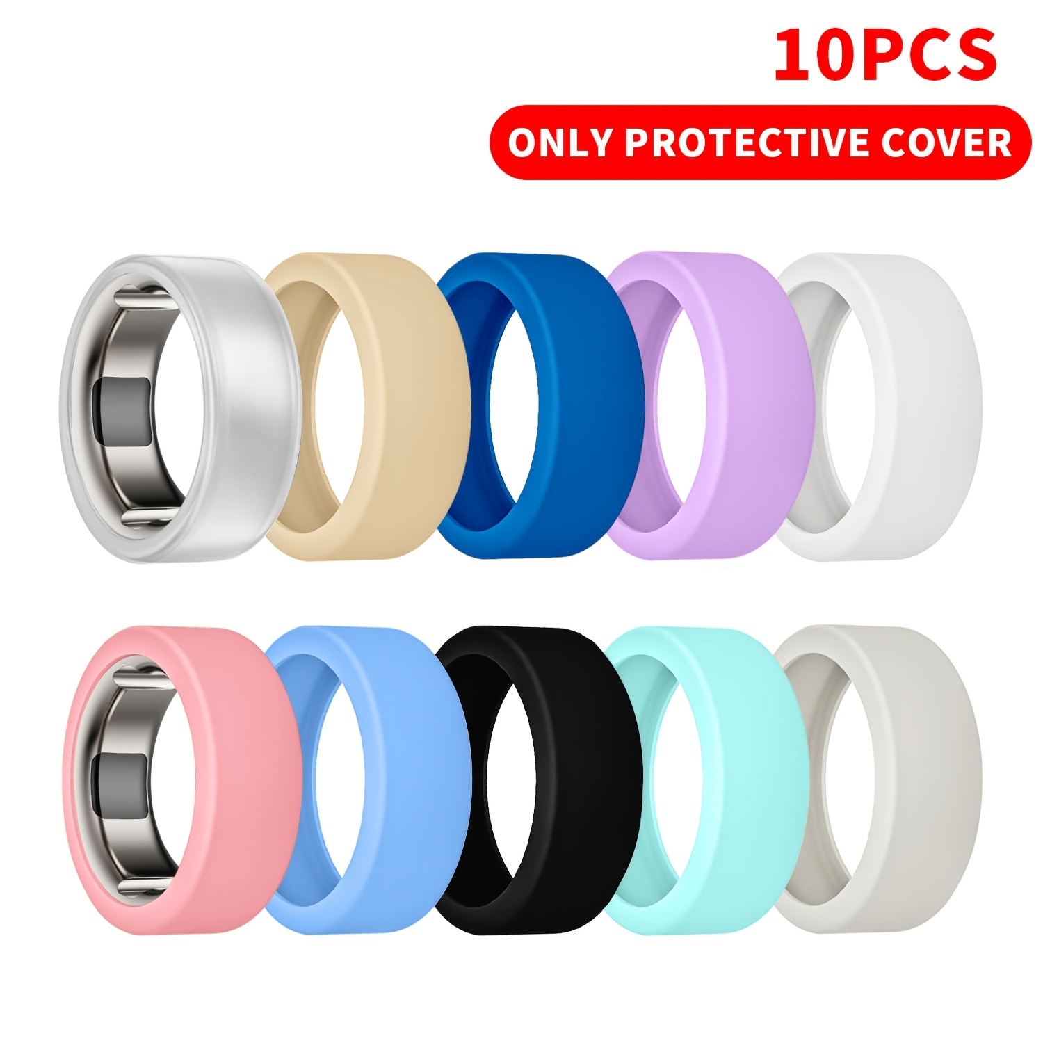 TEMU 10-pack Ring Protectors, Compatible With Ring , Ring /, Scratch-resistant Elastic Ring Protector, Unisex, Suitable For Fitness And Sports, 10