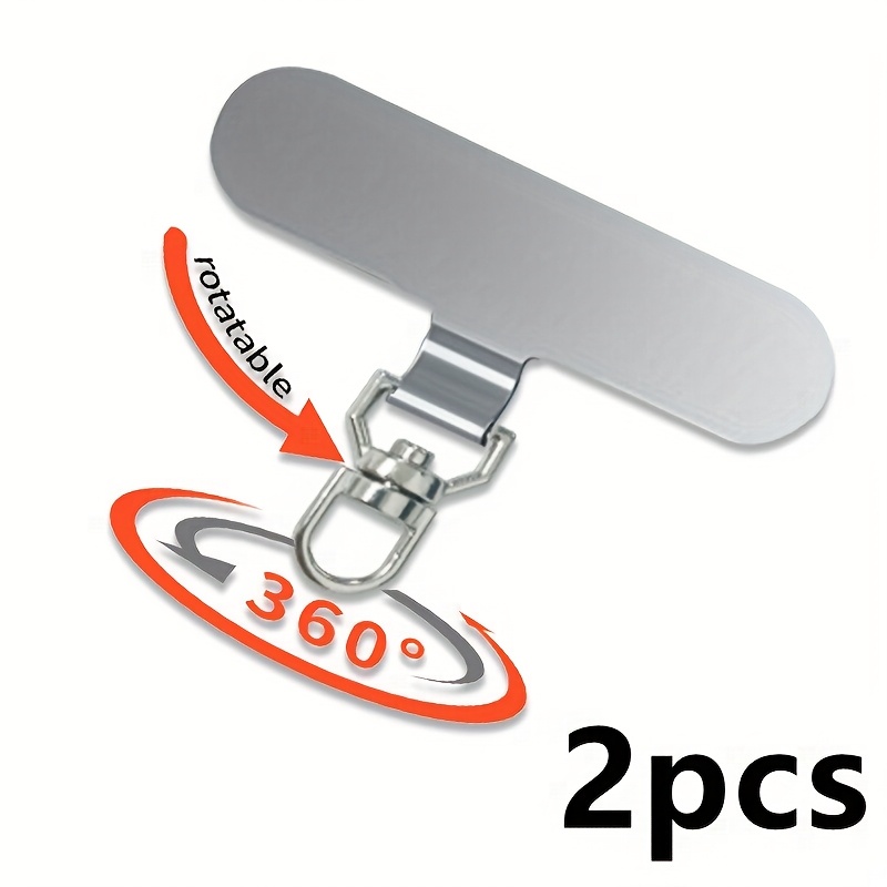2pcs Ultra-thin Stainless 360° Mobile Phone Cases Lanyard Patch Gasket Upgrade Ears Bent Detachable Anti-lost Connect Card