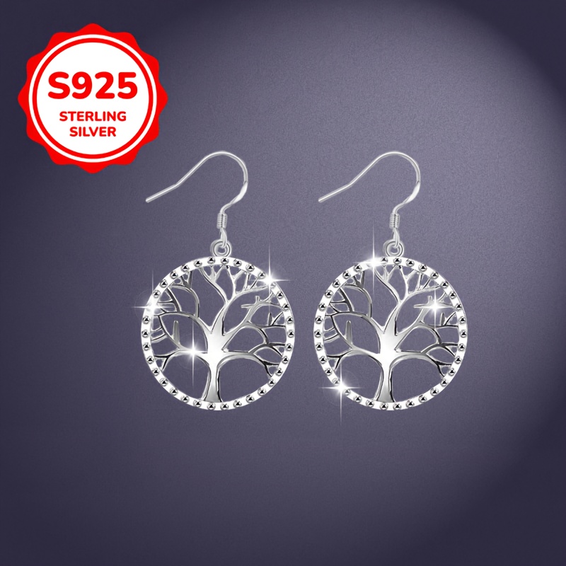 ladies stylish drop earrings 1 pair valentines day   of   theme branches and leaves   elegant minimalist 2 3g s925 silver suitable for valentines day mothers day   hypoallergenic