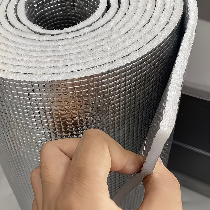 TEMU Rouleau de film pare-soleil isolant pour fenêtre d'été - avec support auto-adhésif, aucun perçage pour l'installation, bloque 99 % des