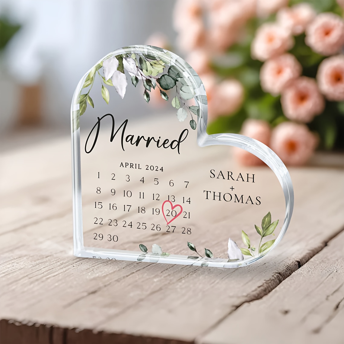 TEMU Personalized Wedding Gifts, Acrylic Plaques For Wedding Calendars, Presents For , Gifts For Wives, Wedding Souvenirs.