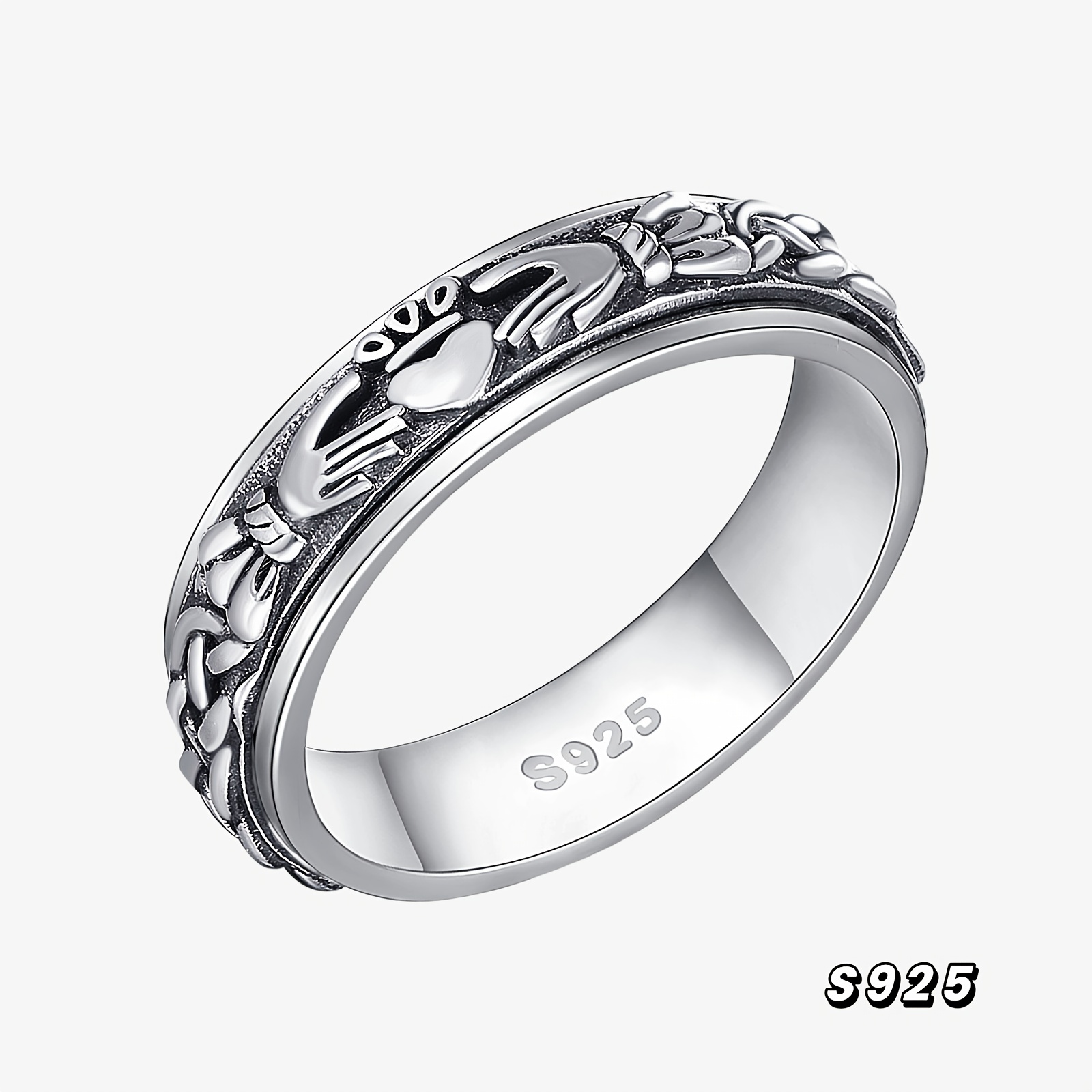   fidget spinner ring 925 sterling silver celtic knot anxiety jewelry for women men and girls   love   for mom and wife Product details 1