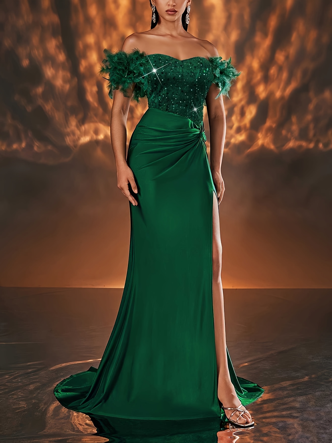 emerald green dress black tie