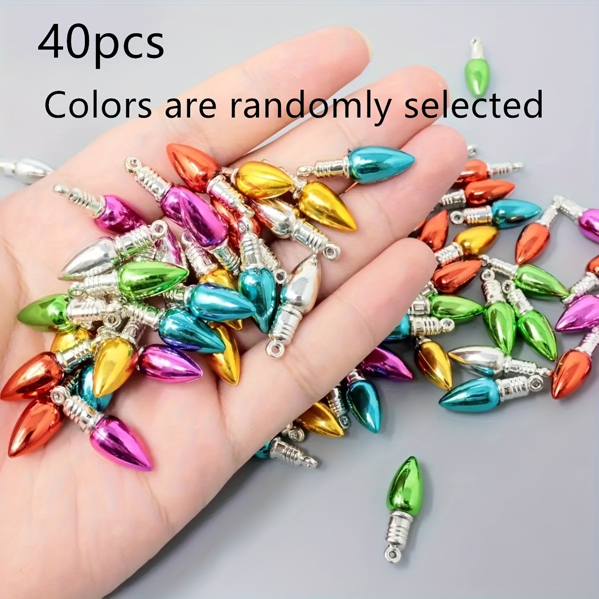 TEMU 40 stuks Mini Lampenknopjes, Multicolor Plastic Hanger Decoraties, Perfect voor Vakantie Knutselprojecten, Valentijnsdag Decoratie, Projecten,