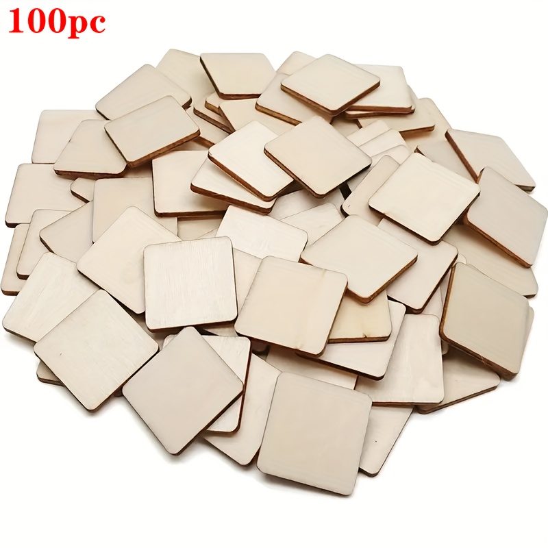 

100pcs Unfinished Wooden , Wood Blanks, 2cm, For Diy Painting, Ornaments, Birthday Decorations, Hanging Decor For Christmas, Halloween, Easter, Hanukkah, Thanksgiving