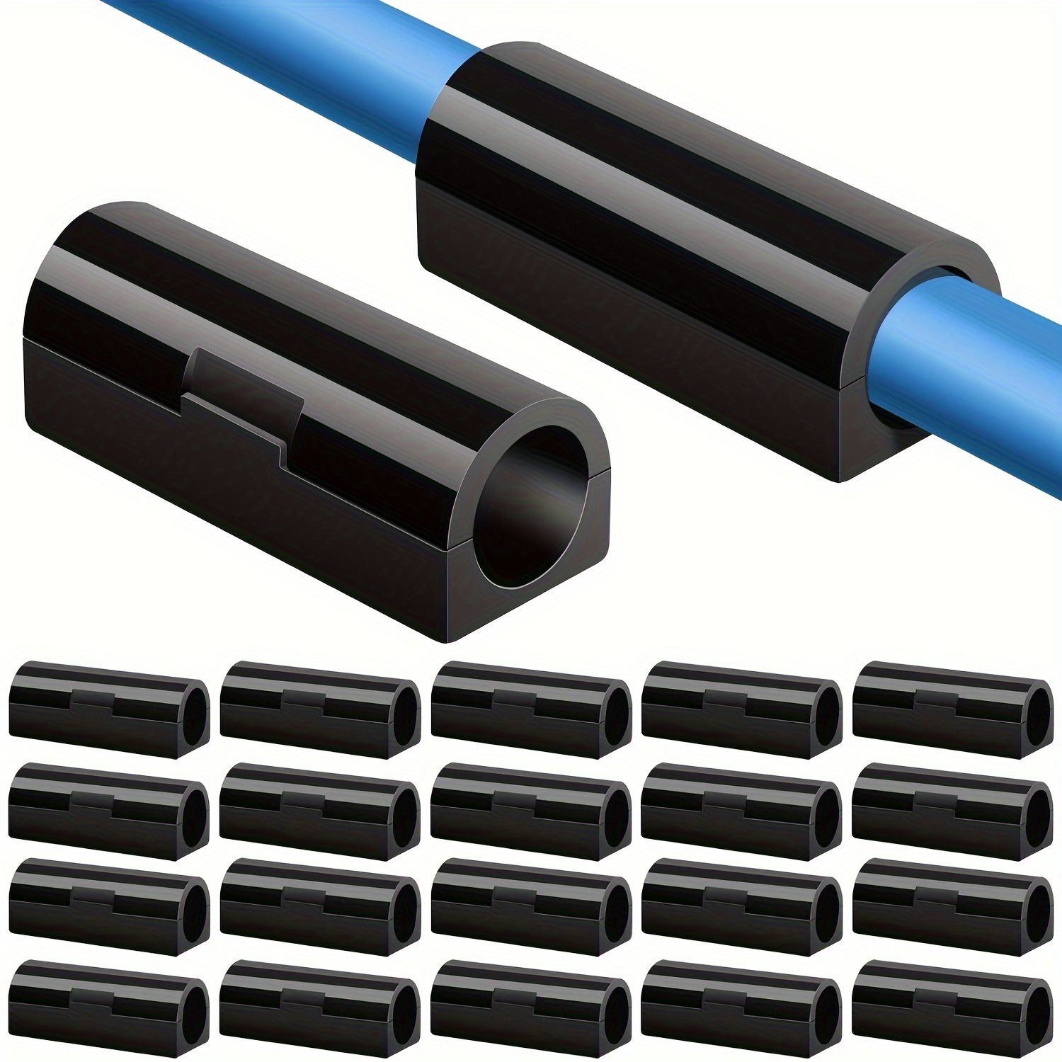 20pcs/pack Cable Clips,adhesive Cable ,black Wireholder Electric Wires For Organizing Cable Holders,for Office,car,desknightstand,self Adhesive Black Outdoor Light Wire Clips Management