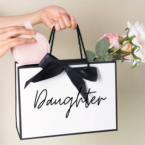 1pc daughter gifts bag paper gift bag unique shopping gift bag for daughters birthday lightweight foldable shopping handbag best daughter gift ideas for christmas thanksgiving