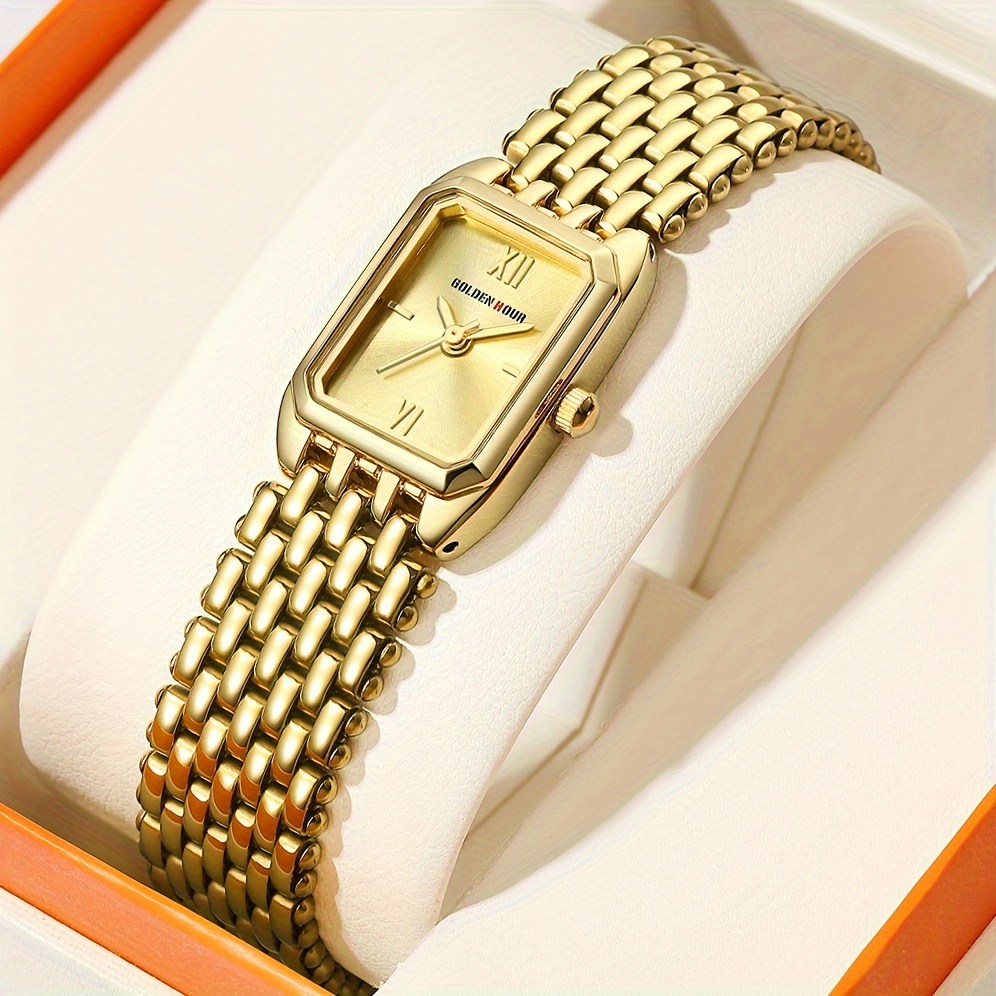 golden hour gold watches for women updated ladies quartz wrist watches stainless steel band womens small gold watch details 2