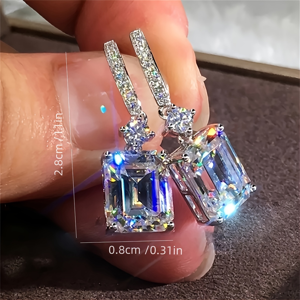 2 Pairs High End Zirconia Earrings Set