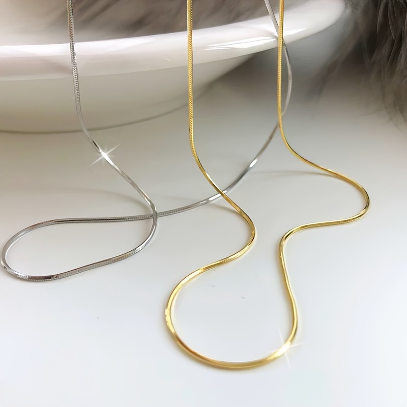 S925 Silver Snake Bone Chain in Golden/Silver, Various Lengths