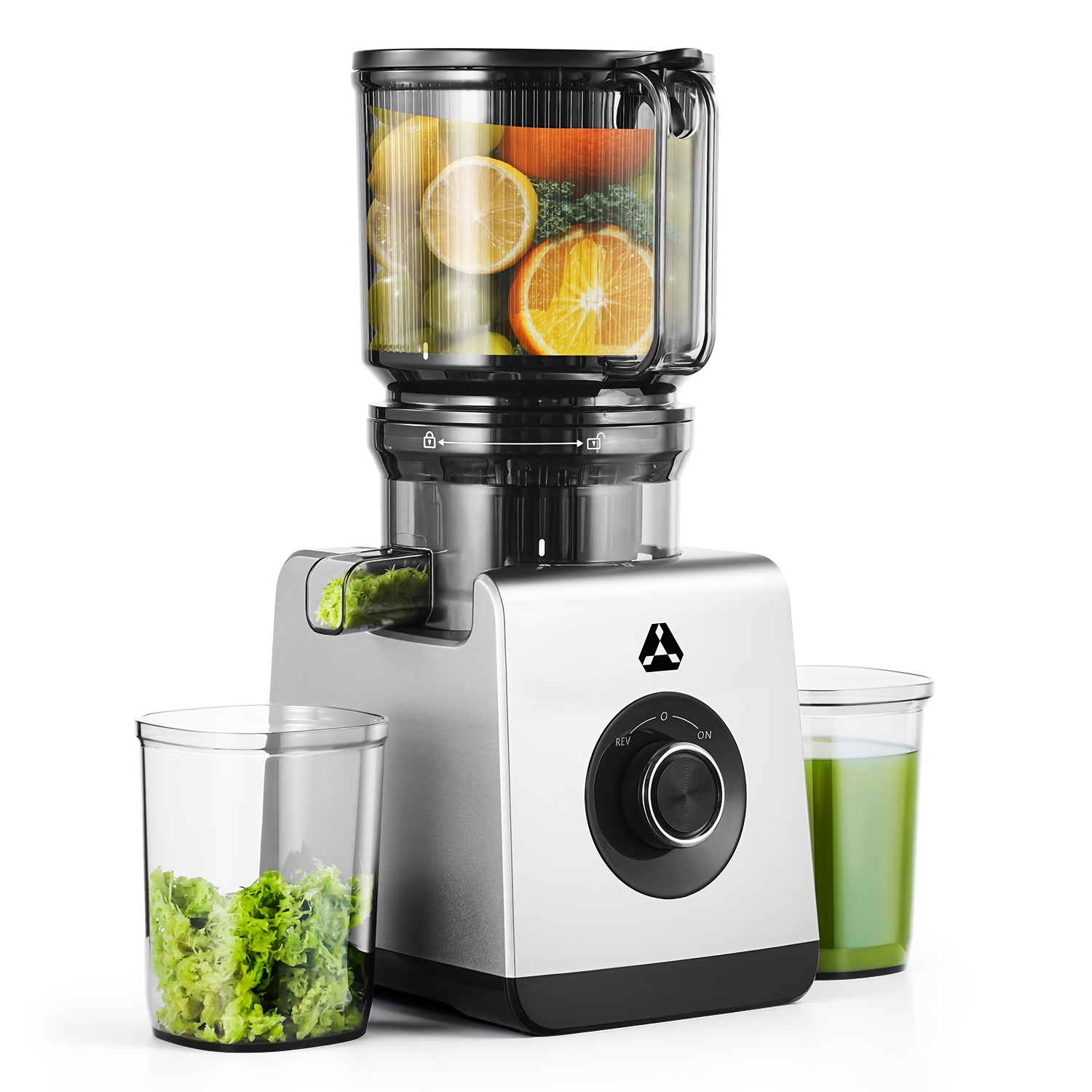 TEMU Aobosi Cold Press Juicer Featuring An Extra-large 6.5-inch Wide Feed Chute, 300w (600w ) Motor, And Masticating Technology; Includes Reverse