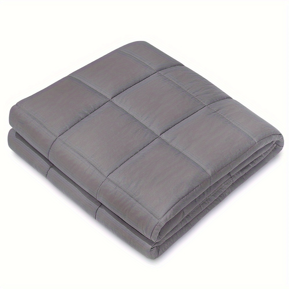 

40"x60" Grey Weighted Blanket - Twin Size, Breathable Cotton With Glass Bread For At Home Or Office